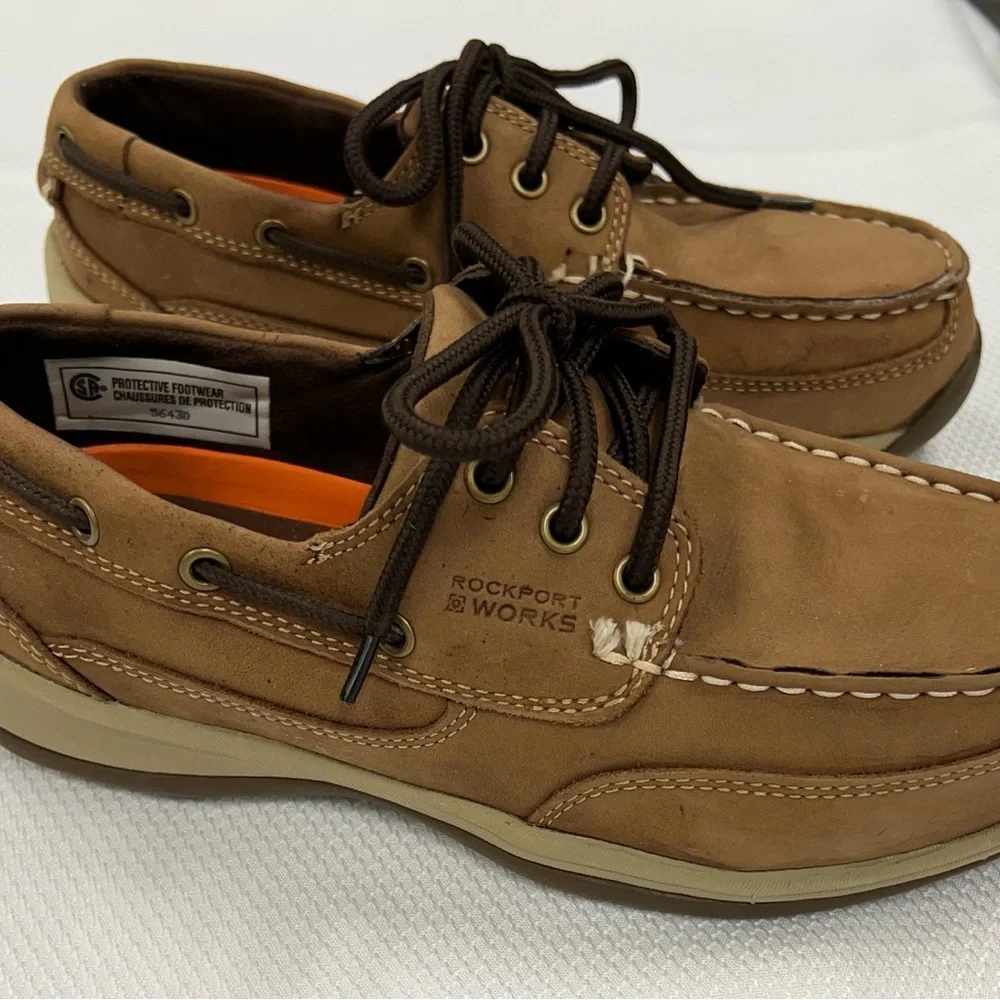 Rockport Works Tan Boat Shoes 8W